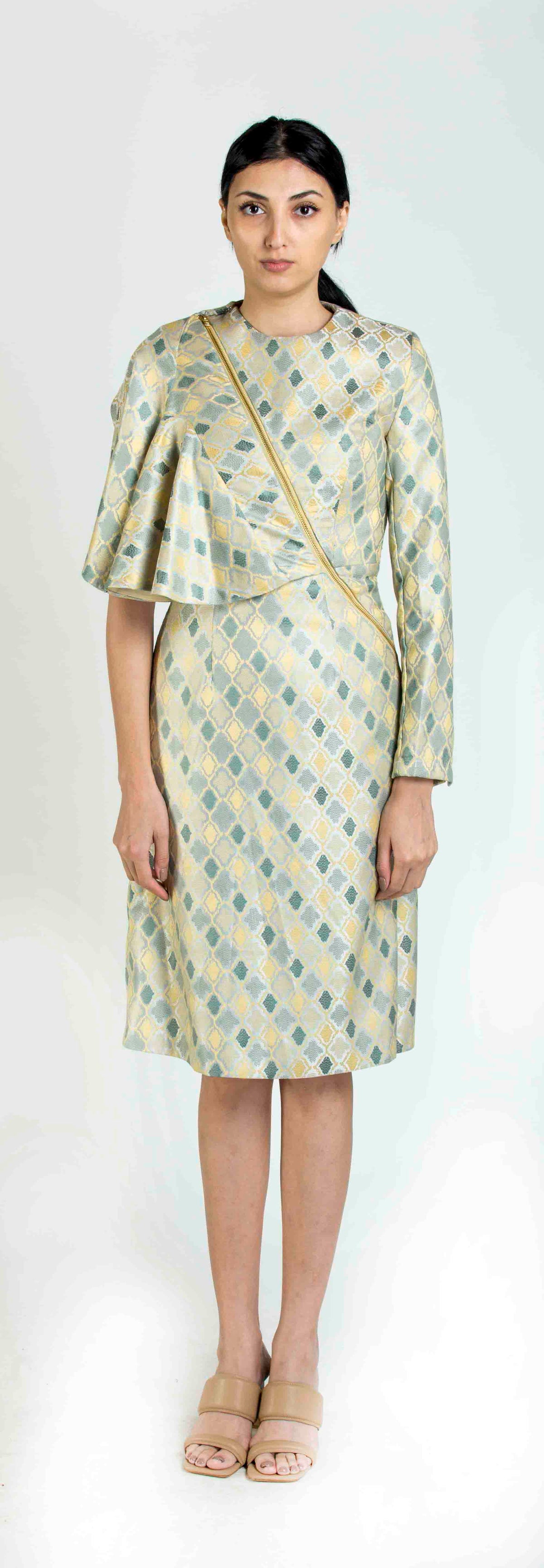 Ruffle sleeve dress